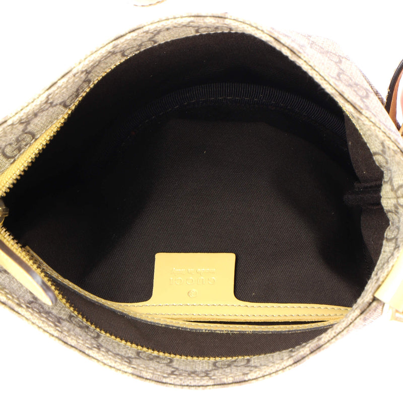 Zip Top Messenger Bag Gg Coated Canvas