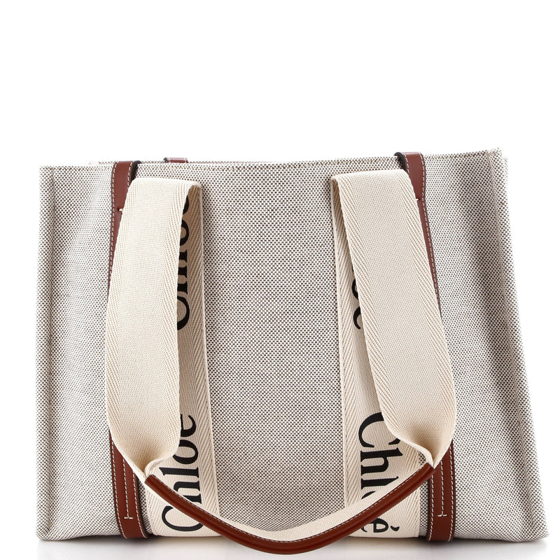 Woody Tote Canvas With Leather Medium