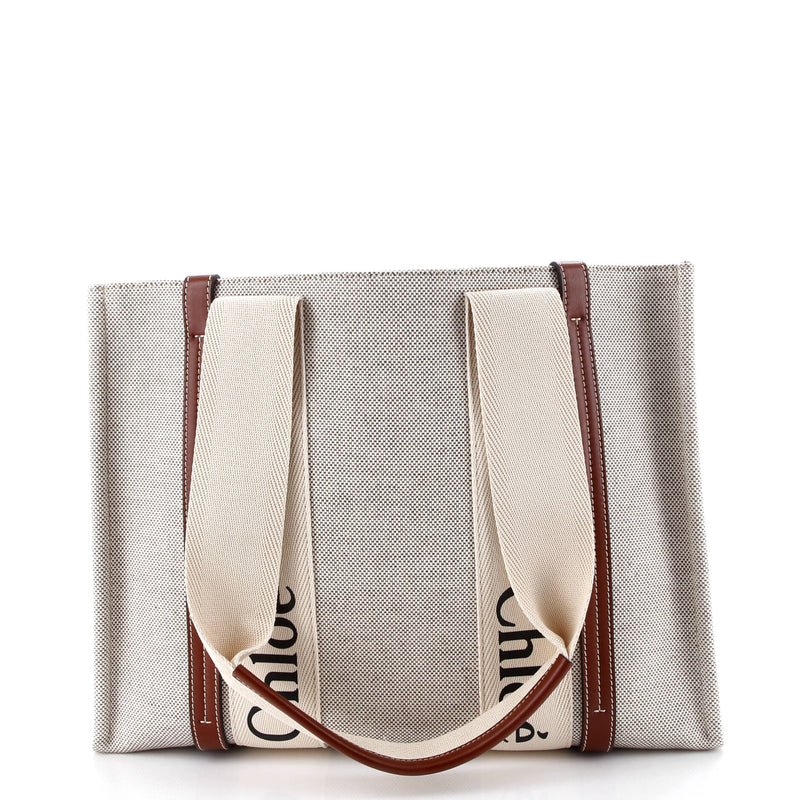 Woody Tote Canvas With Leather Medium