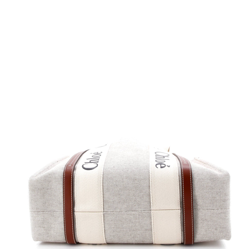 Woody Tote Canvas With Leather Medium
