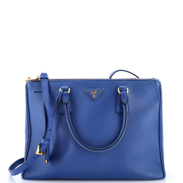 Double Zip Lux Tote Saffiano Leather