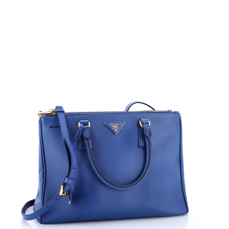 Double Zip Lux Tote Saffiano Leather