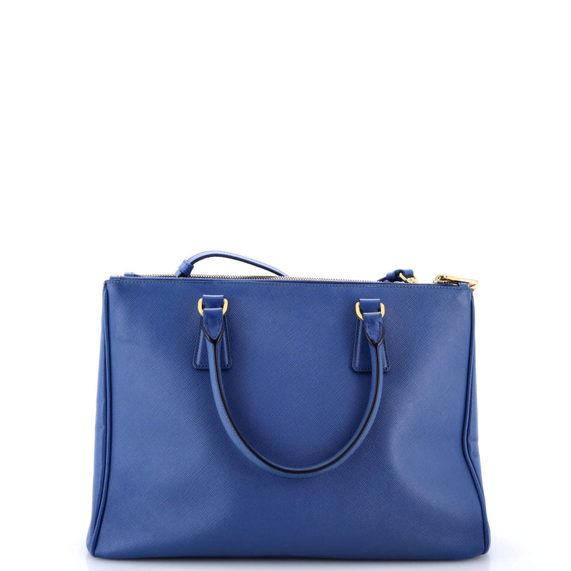 Double Zip Lux Tote Saffiano Leather