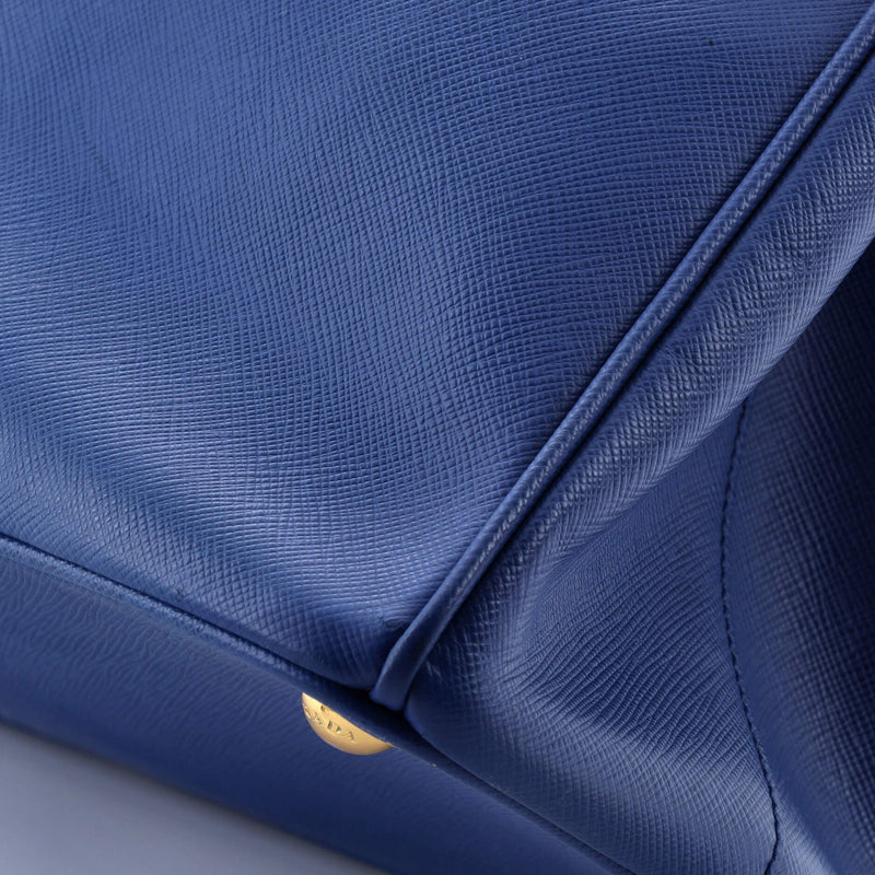 Double Zip Lux Tote Saffiano Leather