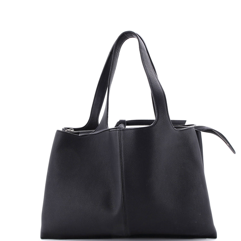 Tri-Fold Shoulder Bag Grained Calfskin