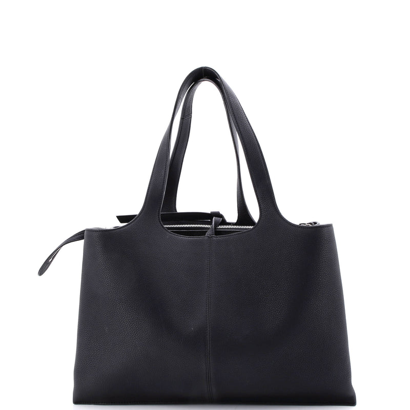 Tri-Fold Shoulder Bag Grained Calfskin