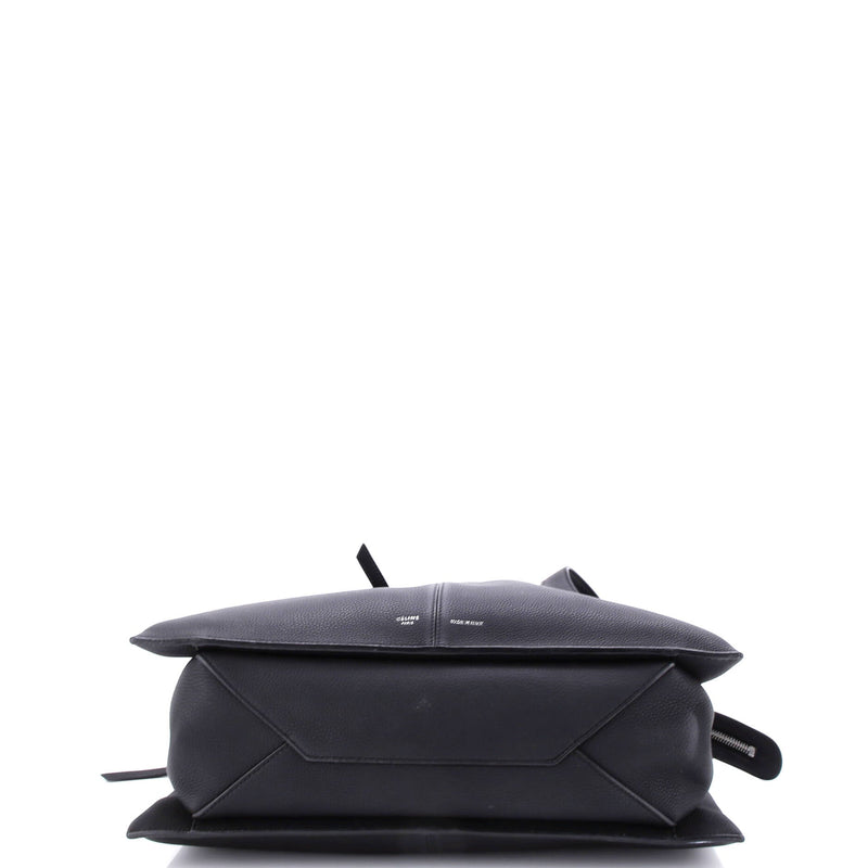 Tri-Fold Shoulder Bag Grained Calfskin
