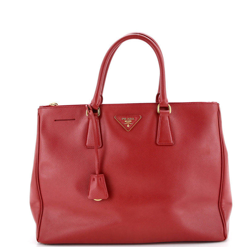 Double Zip Lux Tote Saffiano Leather