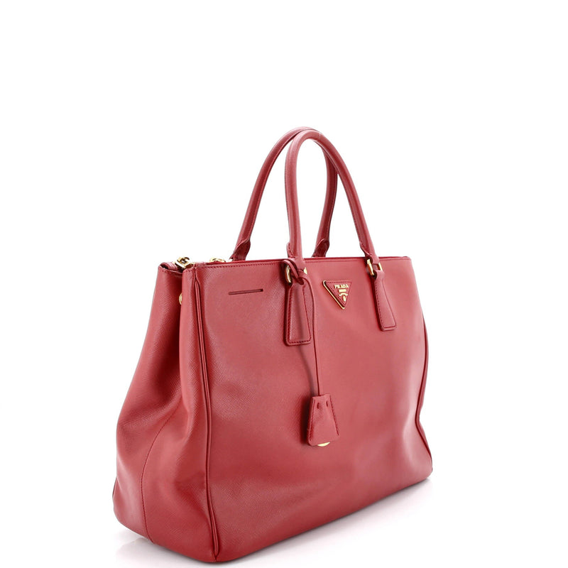 Double Zip Lux Tote Saffiano Leather