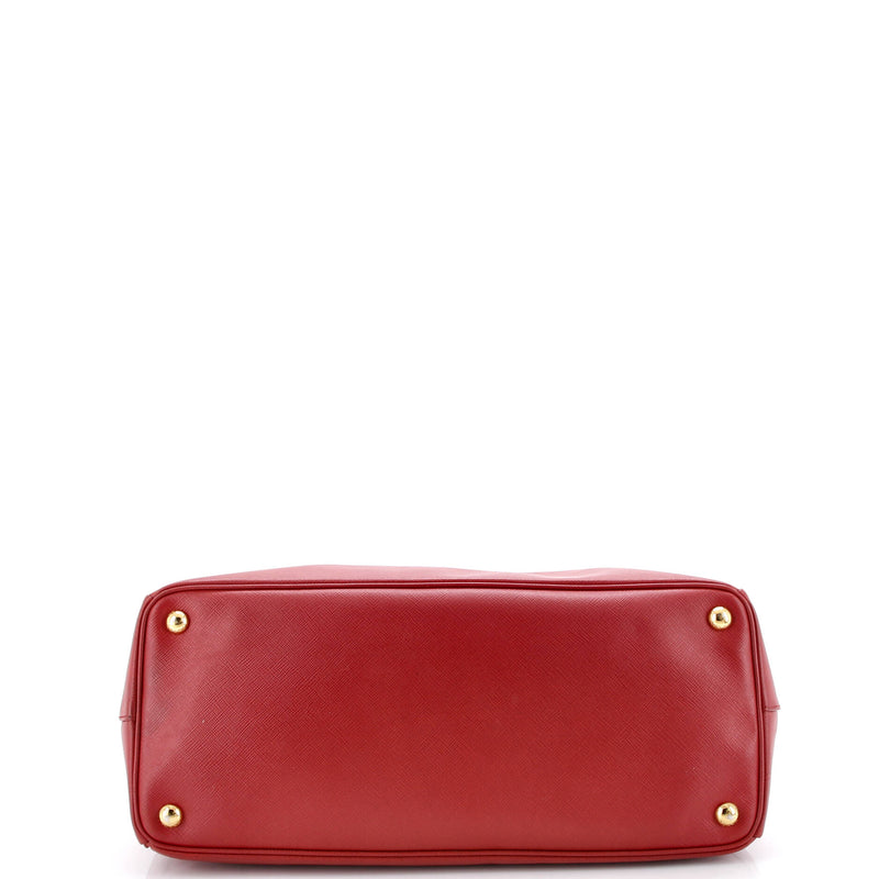 Double Zip Lux Tote Saffiano Leather