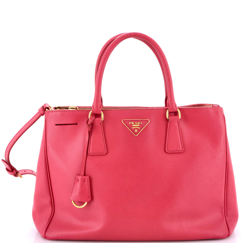 Double Zip Lux Tote Saffiano Leather