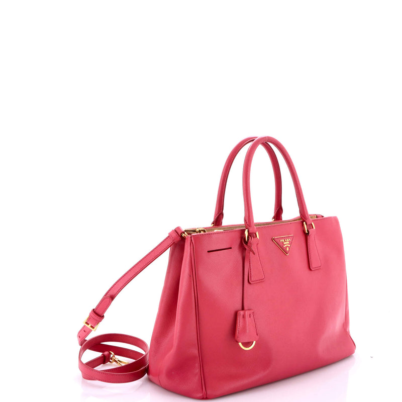 Double Zip Lux Tote Saffiano Leather