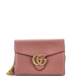 Gg Marmont Chain Wallet Leather Mini