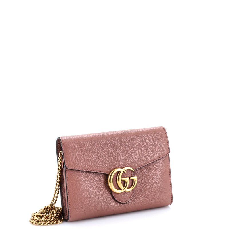 Gg Marmont Chain Wallet Leather Mini