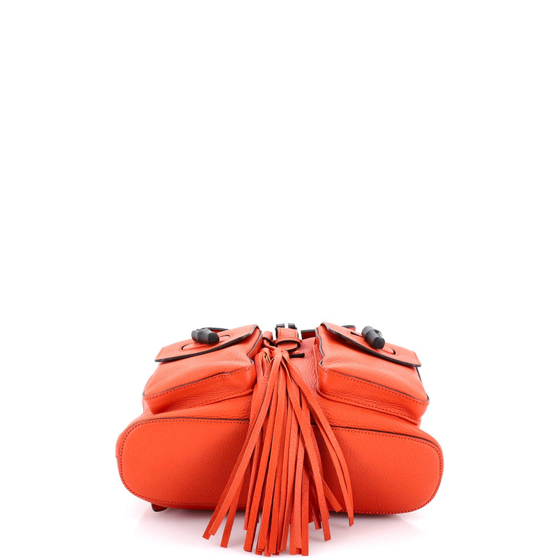 Bamboo Tassel Backpack Leather Medium