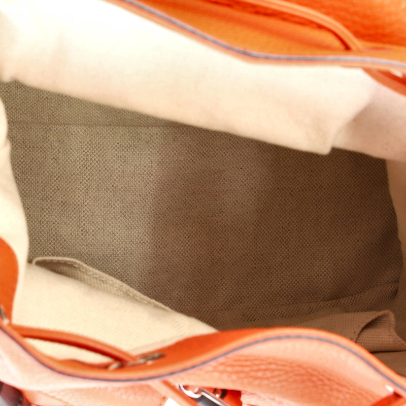 Bamboo Tassel Backpack Leather Medium