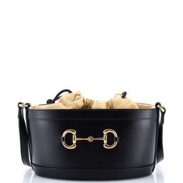 Horsebit Bucket Crossbody Bag Leather