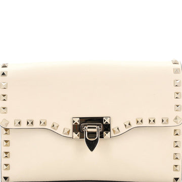 Rockstud Flip Lock Flap Bag Leather