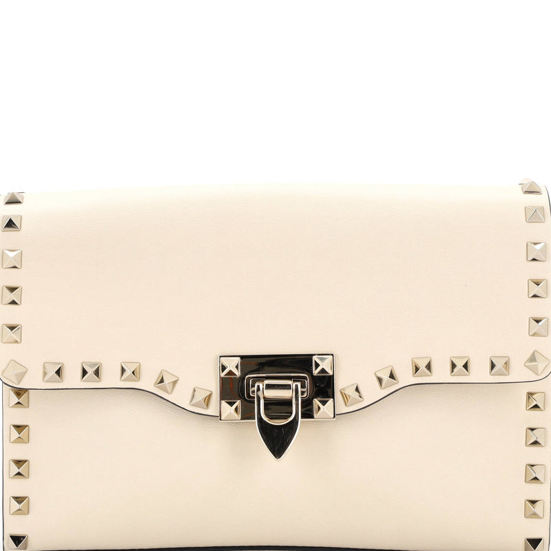 Rockstud Flip Lock Flap Bag Leather