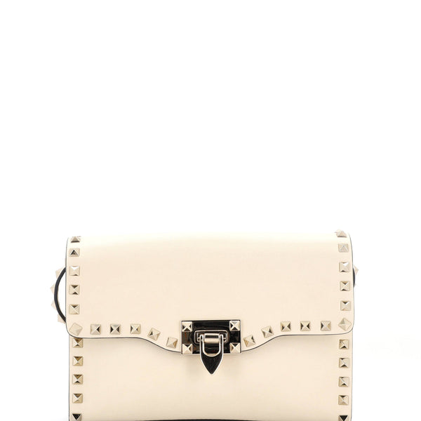 Rockstud Flip Lock Flap Bag Leather