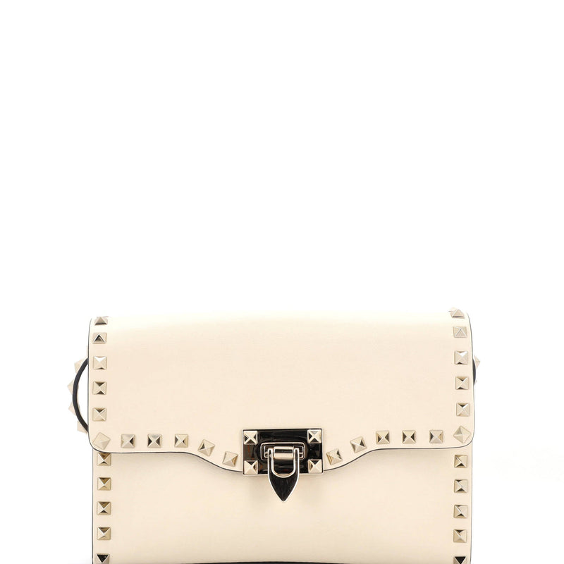 Rockstud Flip Lock Flap Bag Leather