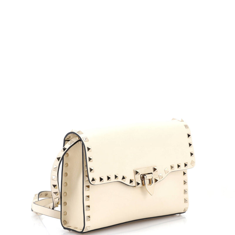 Rockstud Flip Lock Flap Bag Leather