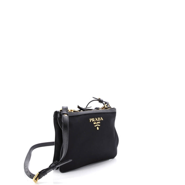 Double Zip Crossbody Bag Tessuto Small