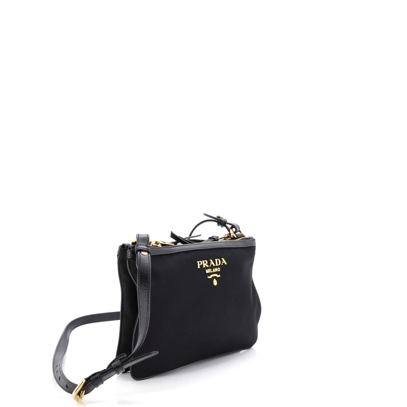 Double Zip Crossbody Bag Tessuto Small