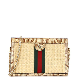 Ophidia Chain Shoulder Bag Raffia With