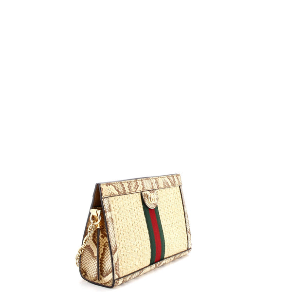 Ophidia Chain Shoulder Bag Raffia With