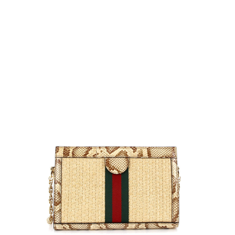 Ophidia Chain Shoulder Bag Raffia With