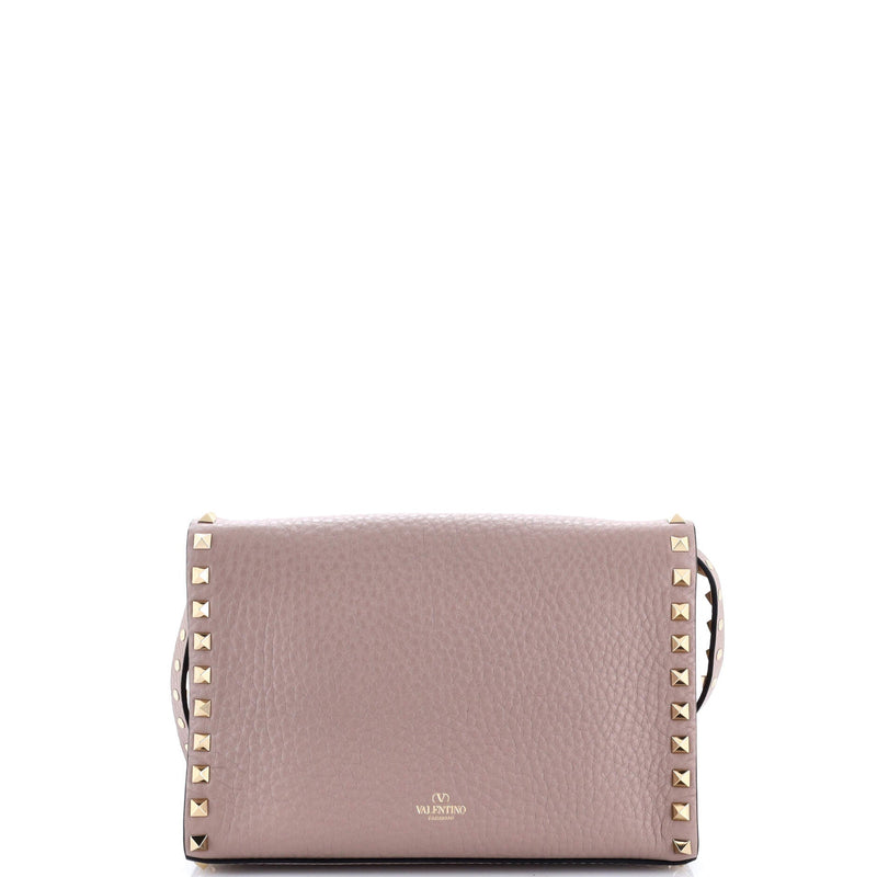 Rockstud Flip Lock Flap Bag Leather