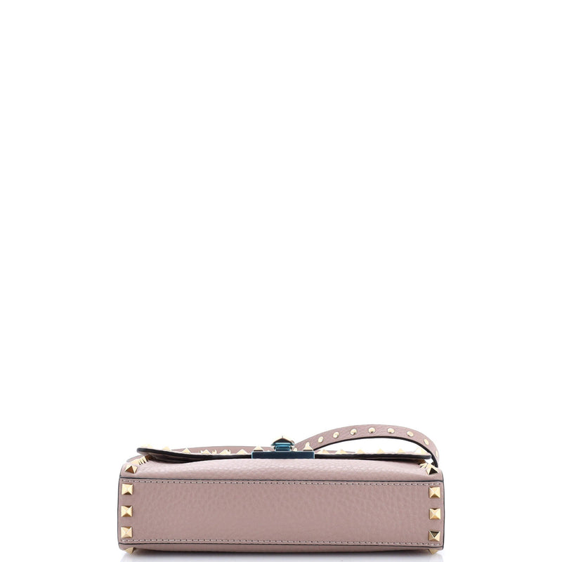 Rockstud Flip Lock Flap Bag Leather