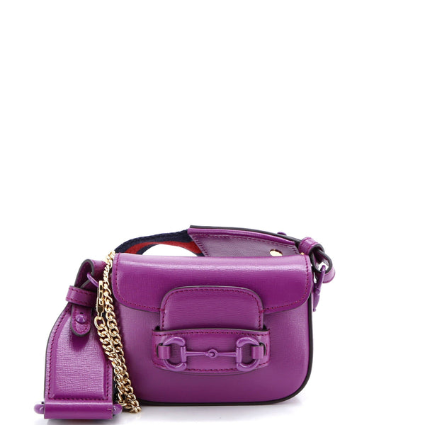 Horsebit Shoulder Bag Leather Super Mini