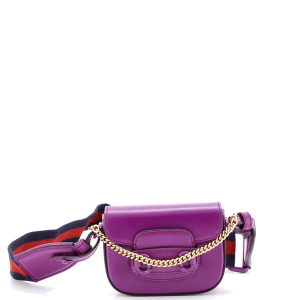 Horsebit Shoulder Bag Leather Super Mini