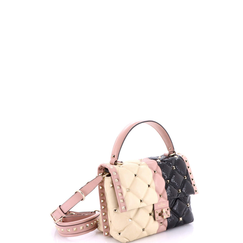 Candystud Top Handle Bag Quilted Leather