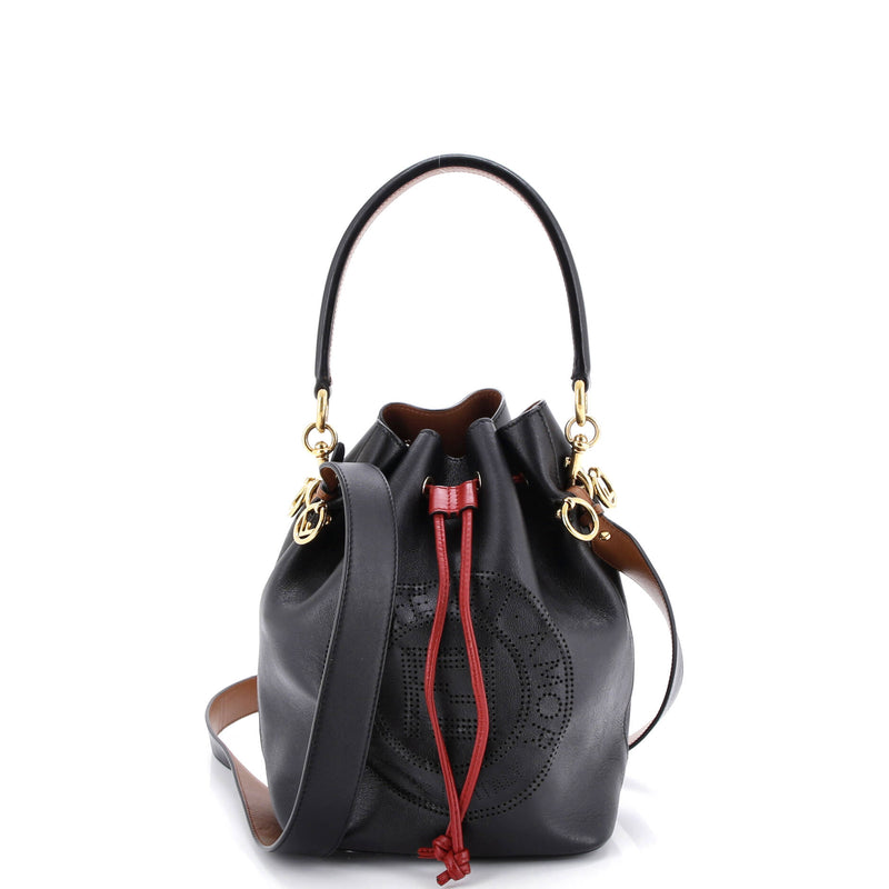 Mon Tresor Bucket Bag Perforated Leather