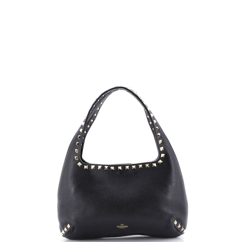 Rockstud Flip Lock Hobo Leather Small