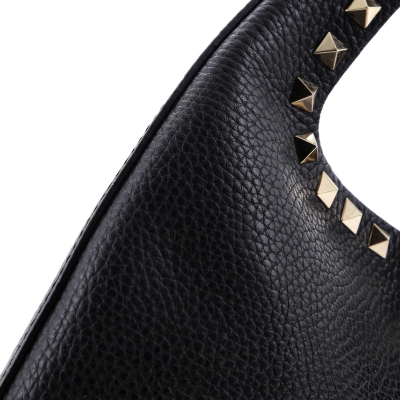 Rockstud Flip Lock Hobo Leather Small