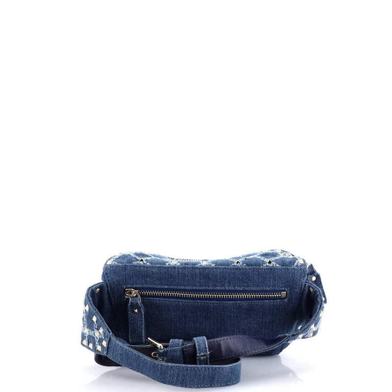 Rockstud Spike Belt Bag Quilted Denim