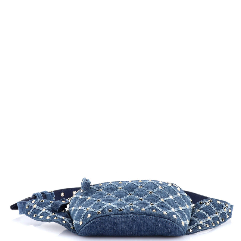 Rockstud Spike Belt Bag Quilted Denim