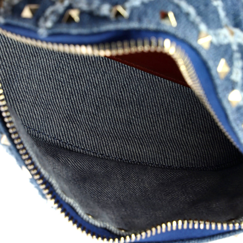 Rockstud Spike Belt Bag Quilted Denim