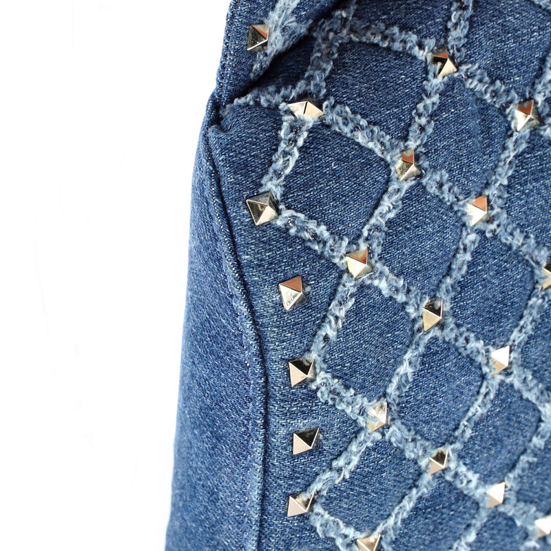 Rockstud Spike Belt Bag Quilted Denim