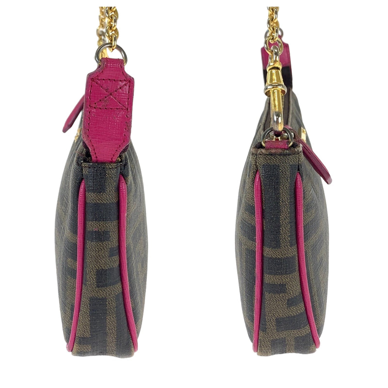 Chain Pochette Zucca Coated Canvas