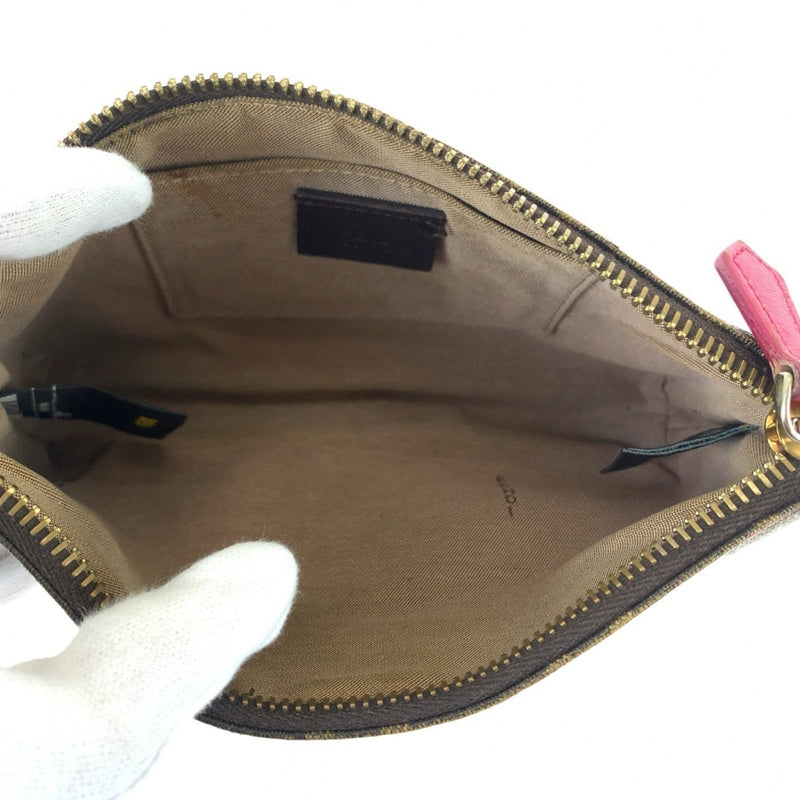 Chain Pochette Zucca Coated Canvas