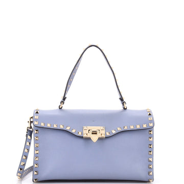 Rockstud Flip Lock Top Handle Bag