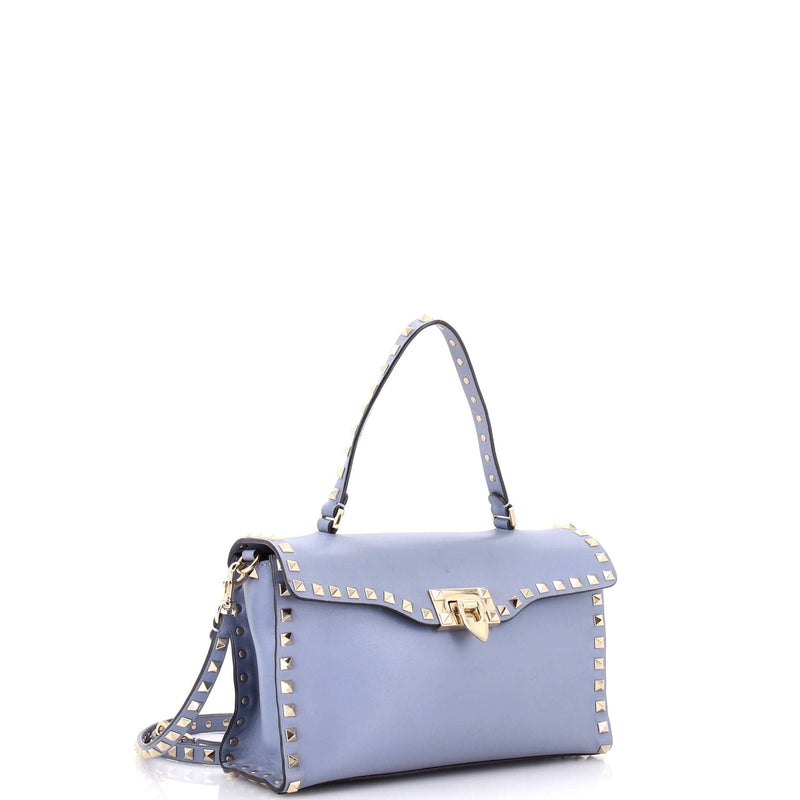 Rockstud Flip Lock Top Handle Bag
