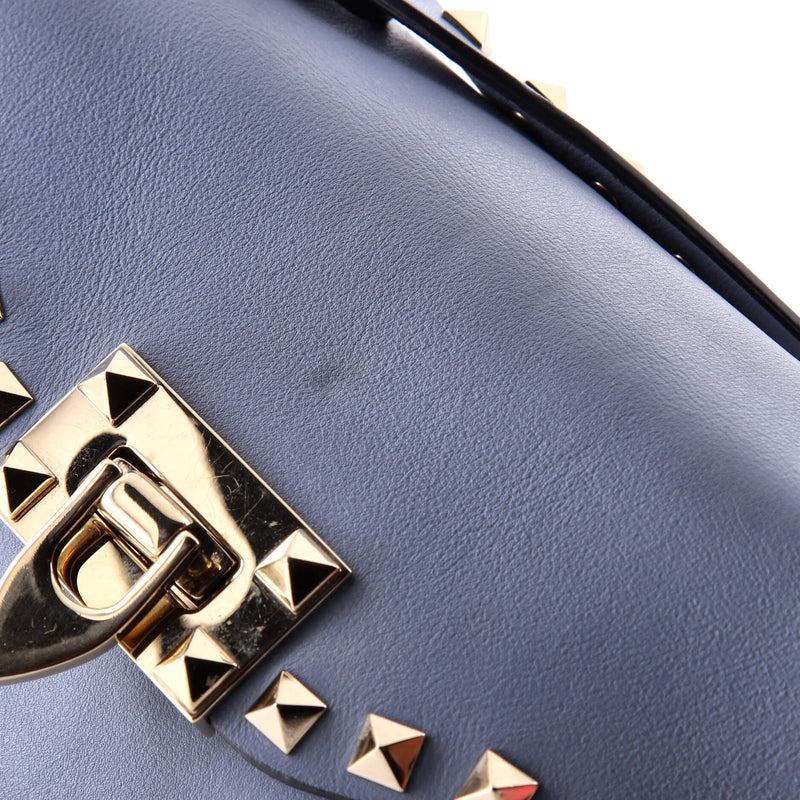 Rockstud Flip Lock Top Handle Bag