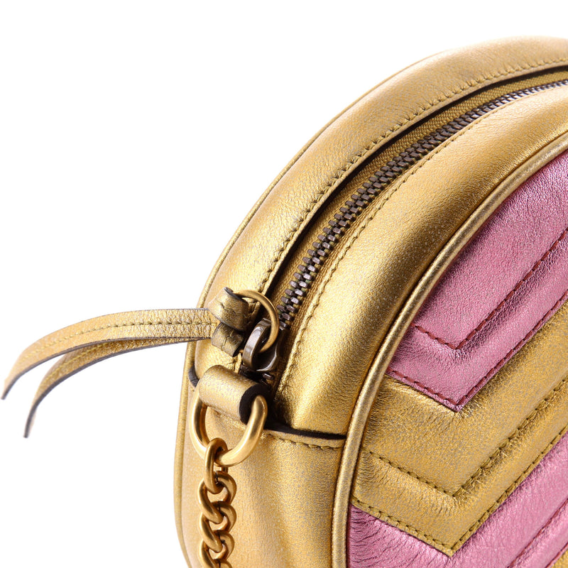 Gg Marmont Round Shoulder Bag Matelasse