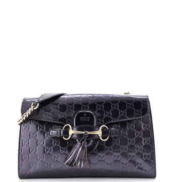 Emily Chain Flap Bag Guccissima Patent